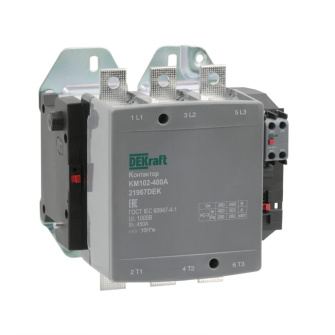 Контактор 400А 220В 1НО+1НЗ КМ-102 DEKraft