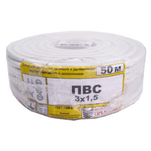 Провод Промэко ПВС 3x1.5 50 м ГОСТ цвет белый