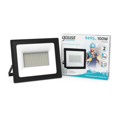 Прожектор светодиодный 100W 8995lm IP65 4000К 1/4 Gauss Elementary
